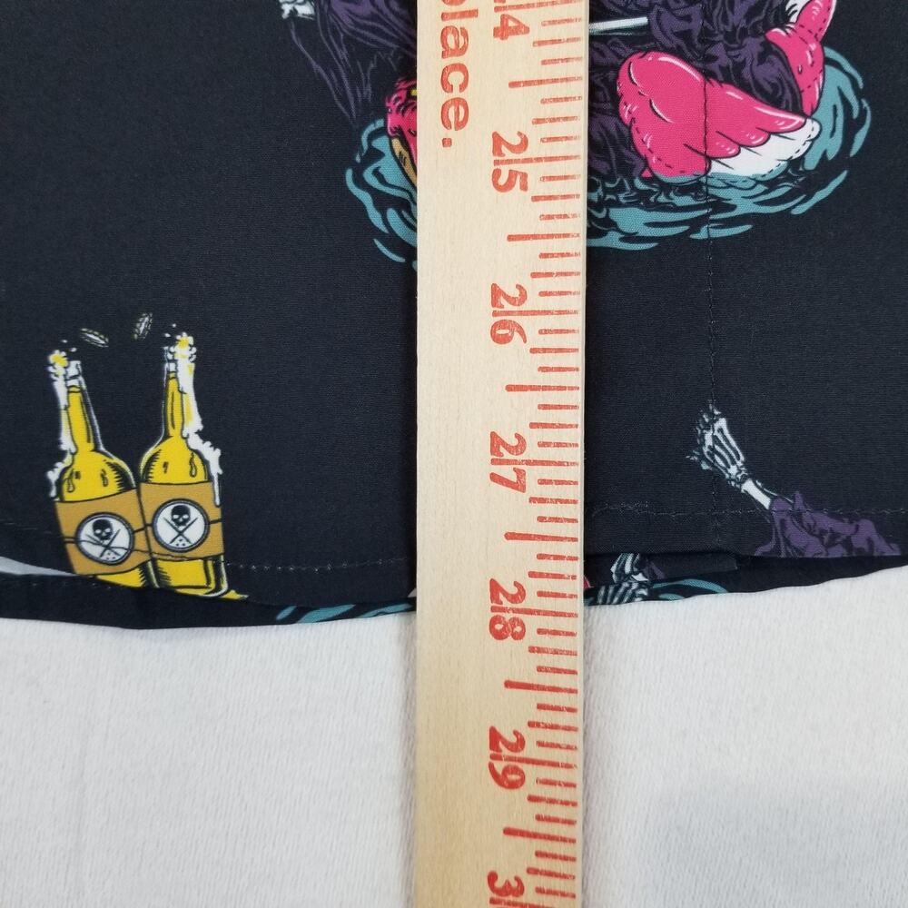 Sullen Art Co Shirt Mens Small Black Poolside Essentials Reaper Beer Button Up - Picture 9 of 10